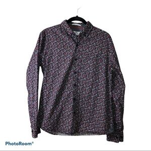 MBX Premium Good Floral Print Long Sleeve Button Down Shirt Sz S